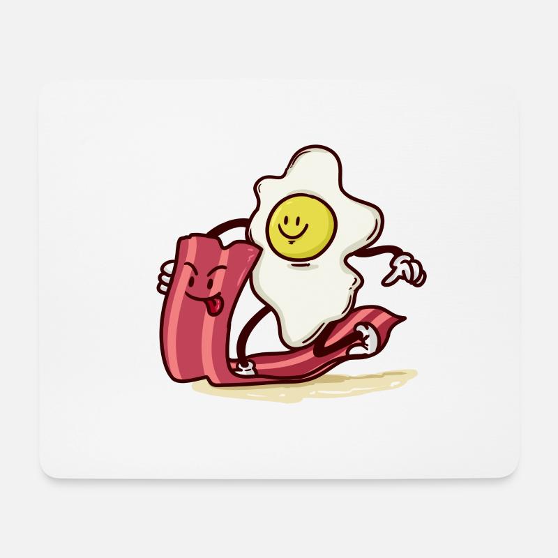 Ei reitet Bacon-Scheibe - Mousepad (Querformat) - Weiß
