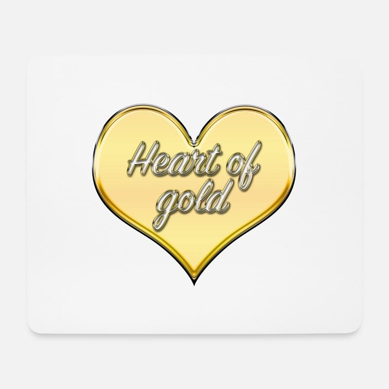 Herz aus Gold - Mousepad (Querformat) - Weiß