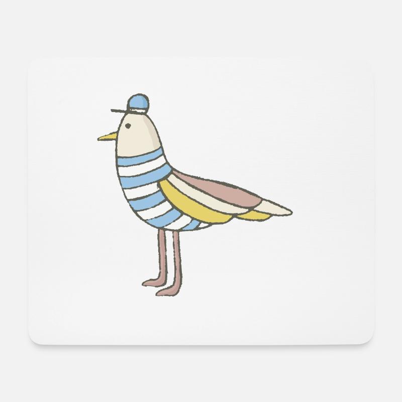 Möwe - Mousepad (Querformat) - Weiß