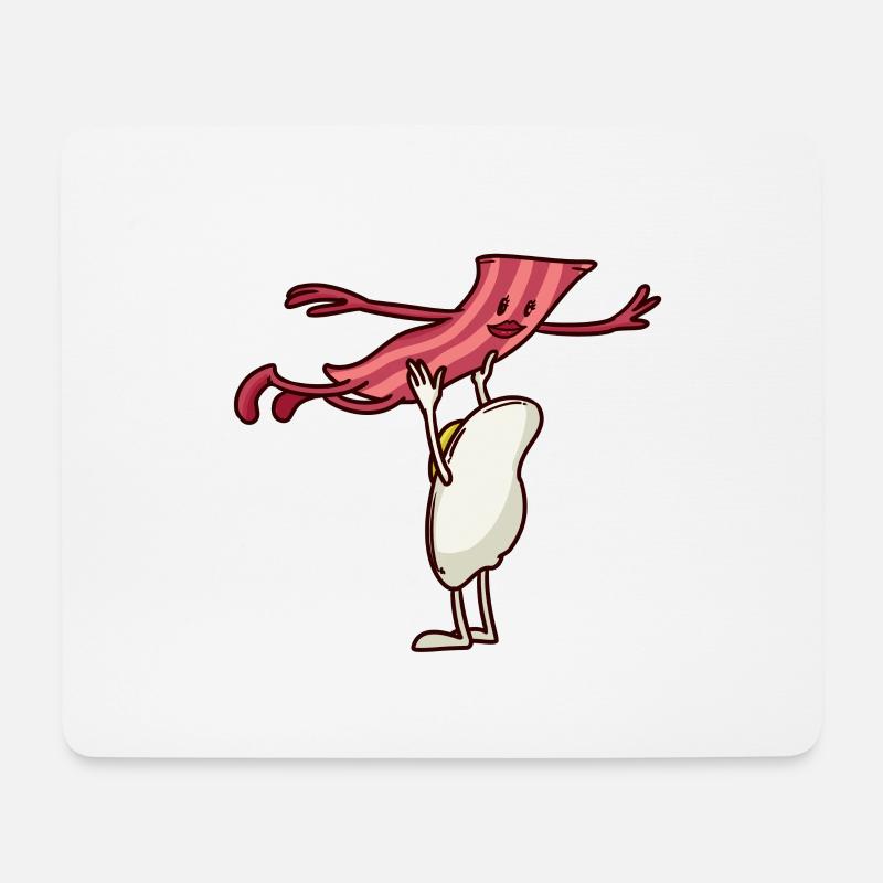 Bacon und Ei tanz - Mousepad (Querformat) - Weiß