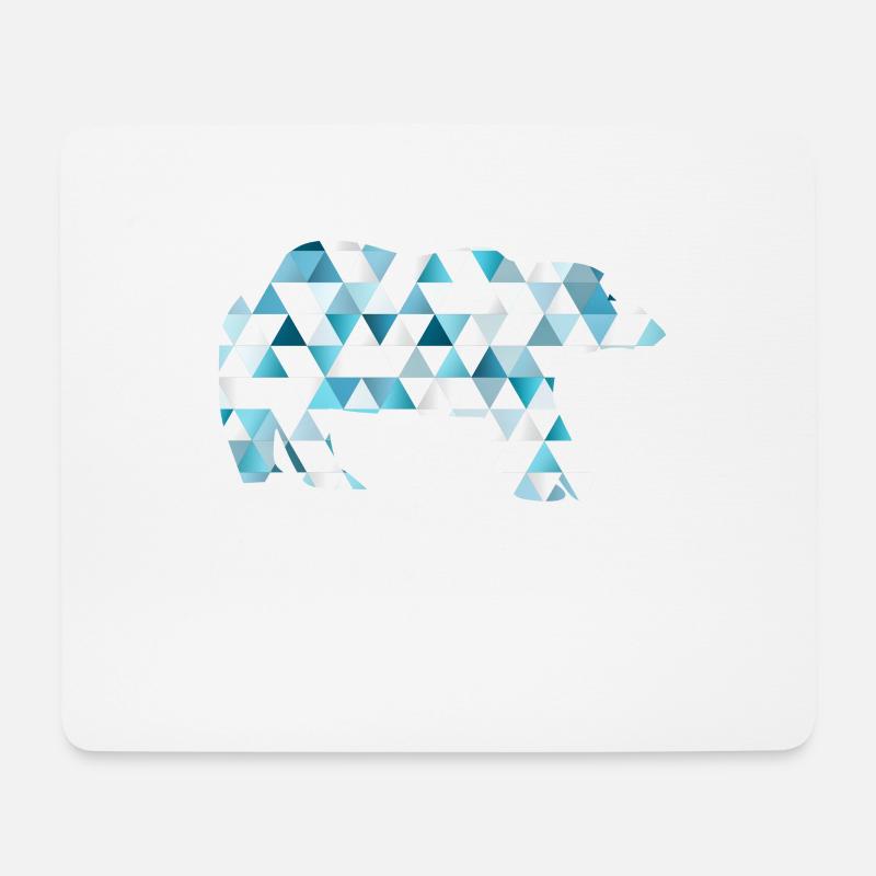 Eisbär mit Dreiecken - Mousepad (Querformat) - Weiß