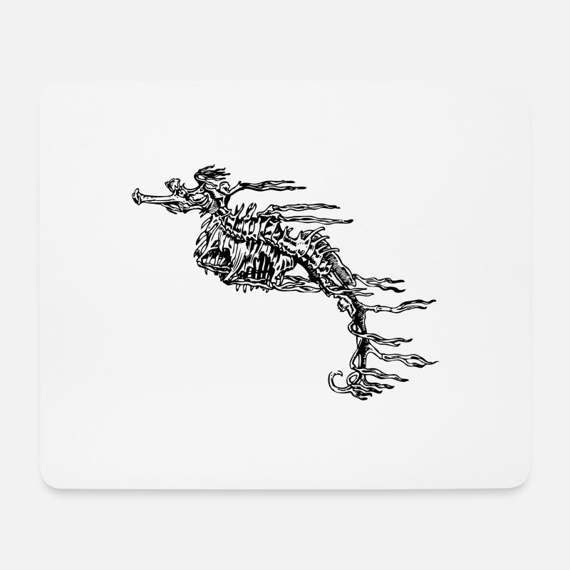 Seepferdchen Abstrakt Zeichnung Geschenkidee Meer - Mousepad (Querformat) - Weiß