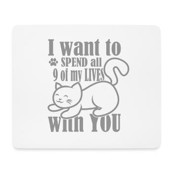 Neun Leben Katzen Valentinstag Katze Süß Geschenk - Mousepad (Querformat) - Weiß - Vorne