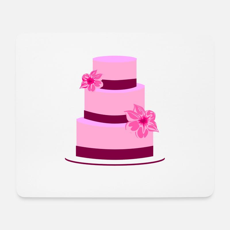 Torte Hochzeit Hochzeitstorte Blumen Geschenkidee - Mousepad (Querformat) - Weiß