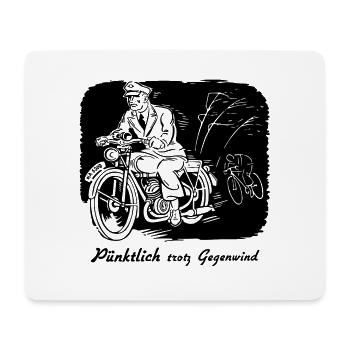 Pünktlich trotz Gegenwind - Mousepad (Querformat) - Weiß - Vorne