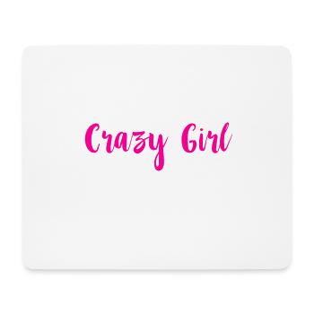 Crazy Girl pink - Mouse Pad (horizontal) - white - Front