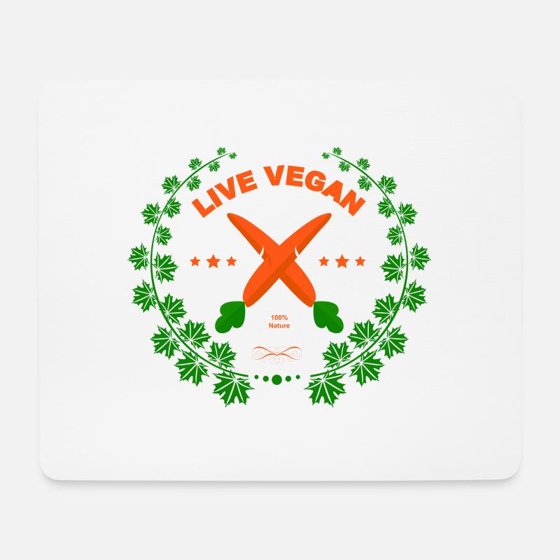 Life Vegan 100% Nature - Mousepad (Querformat) - Weiß