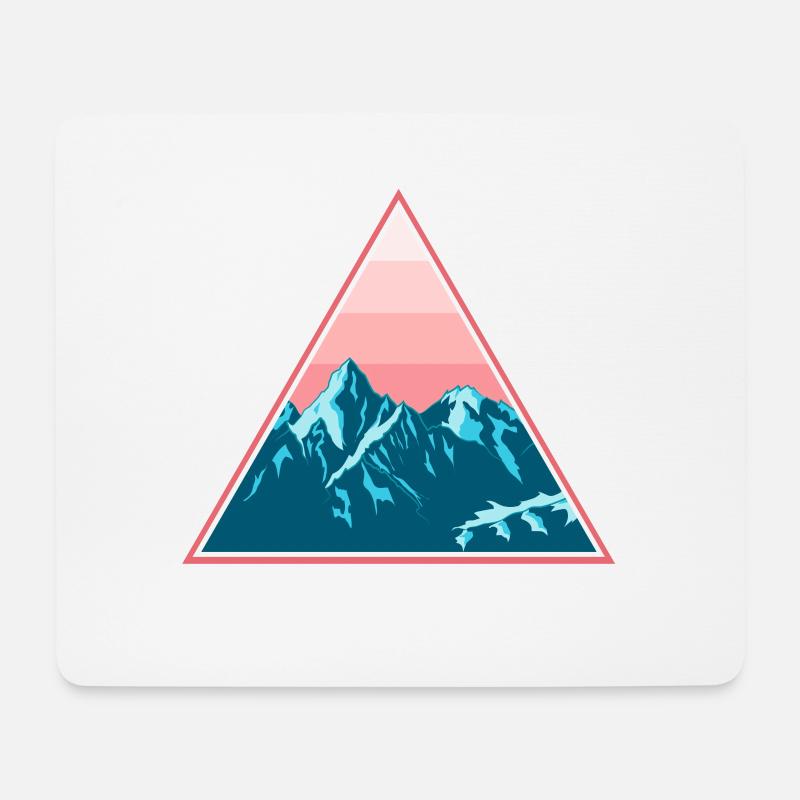 Gebirge Berge Schneebedeckt im Dreieck - Mousepad (Querformat) - Weiß