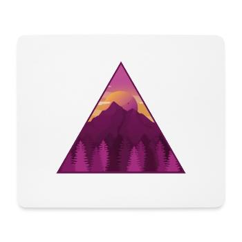 Montagne avant le coucher du soleil et de la forêt - Tapis de souris (format paysage) - blanc - Devant