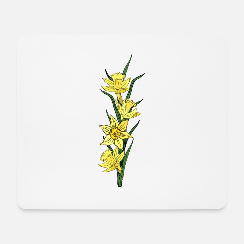 Valentinstag Ostern Geburtstag Hochzeit Narzissen - Mousepad (Querformat) - Weiß