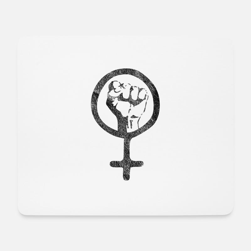 Frauenpower Mädels Feminismus Logo Geschenk Idee - Mousepad (Querformat) - Weiß