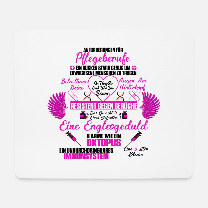 Anforderungen für Pflegeberufe T-Shirt Geschenk - Mousepad (Querformat) - Weiß