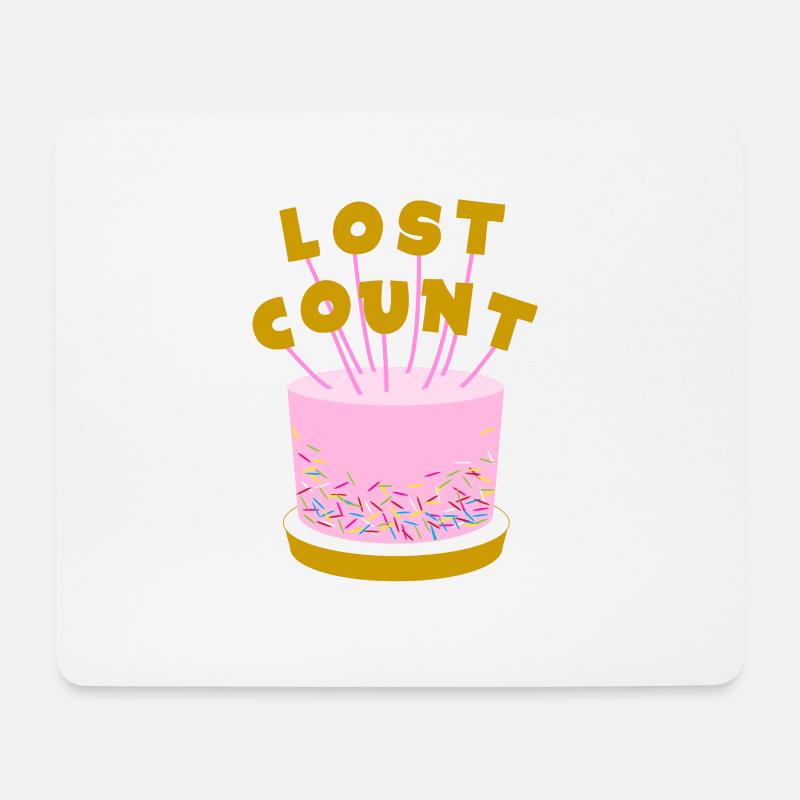 Lost Count Geburtstagskuche - Mousepad (Querformat) - Weiß