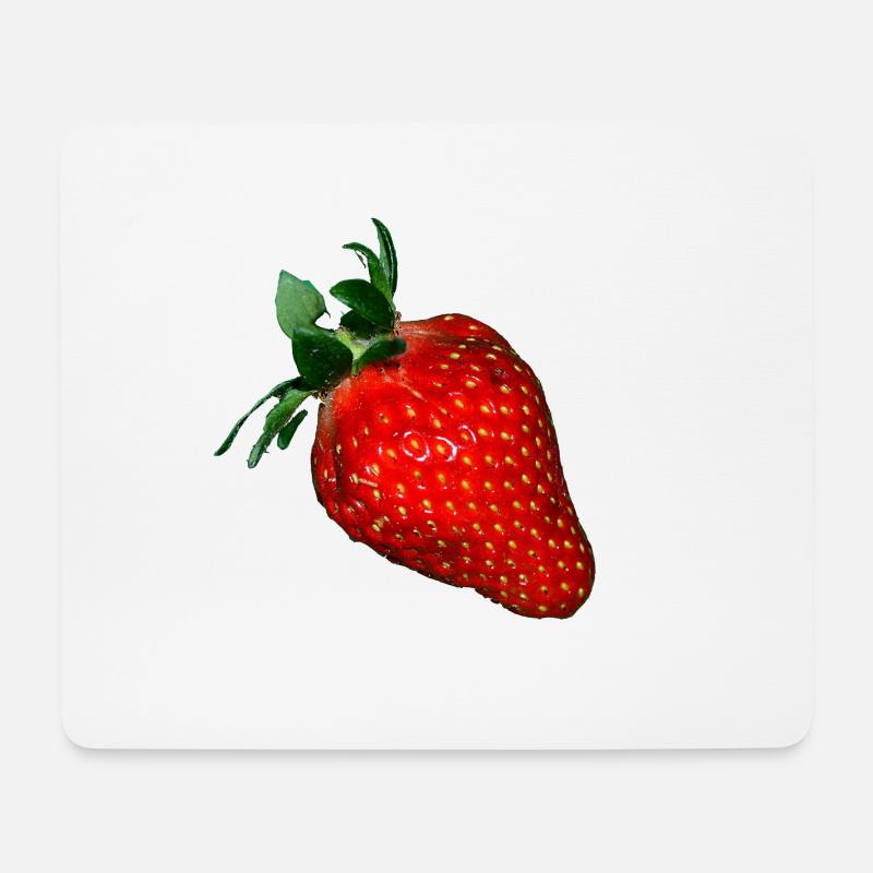 Erdbeere - Mousepad (Querformat) - Weiß