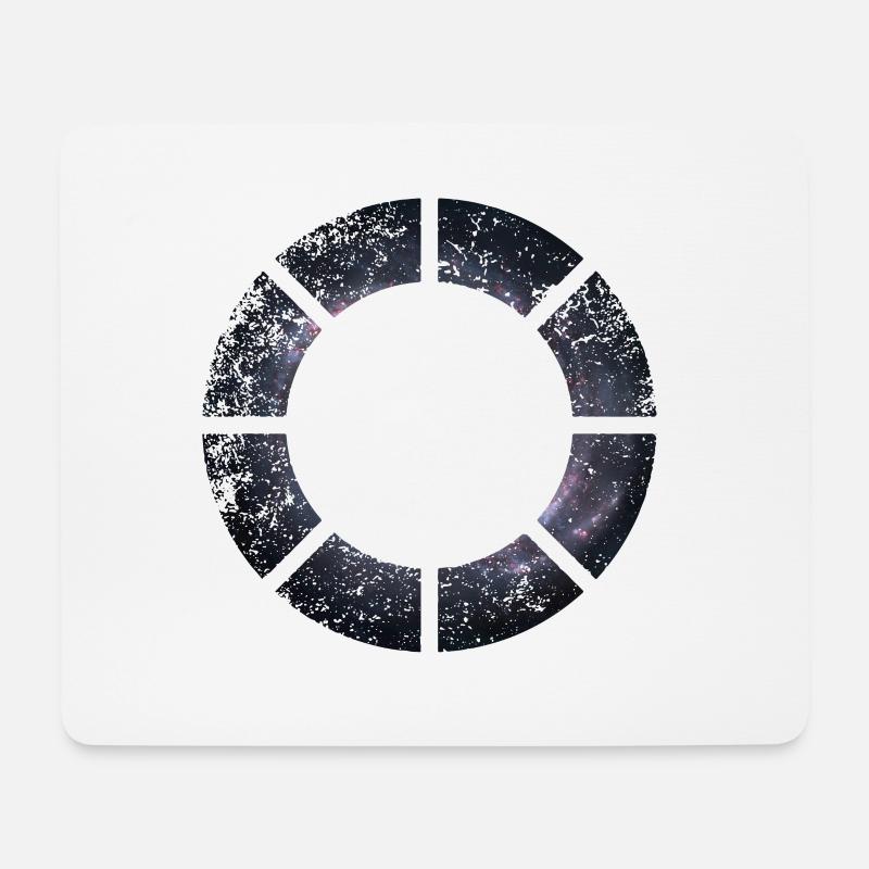 SPACE CIRCLES KREISE GRUNGE - Mousepad (Querformat) - Weiß