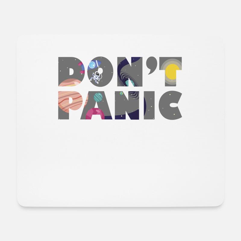 Galaxy Planets Don't Panic Gift - Mousepad (Querformat) - Weiß
