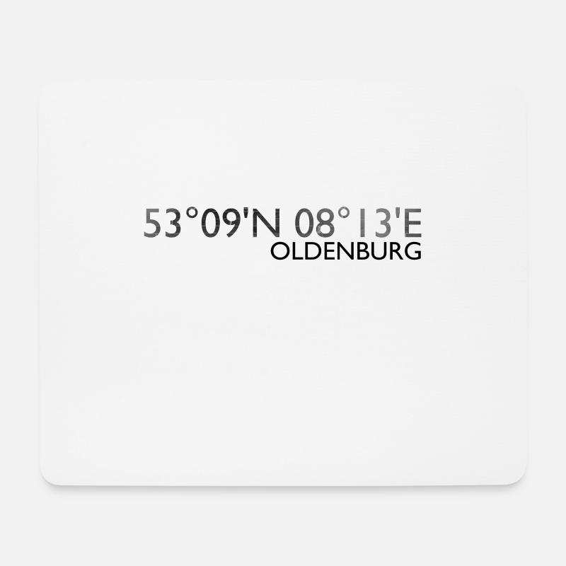 Oldenburg Koordinaten Dunkel - Mousepad (Querformat) - Weiß