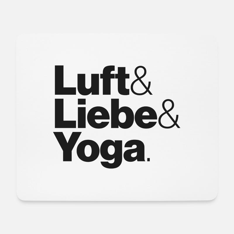 Luft & Liebe & Yoga - Mousepad (Querformat) - Weiß