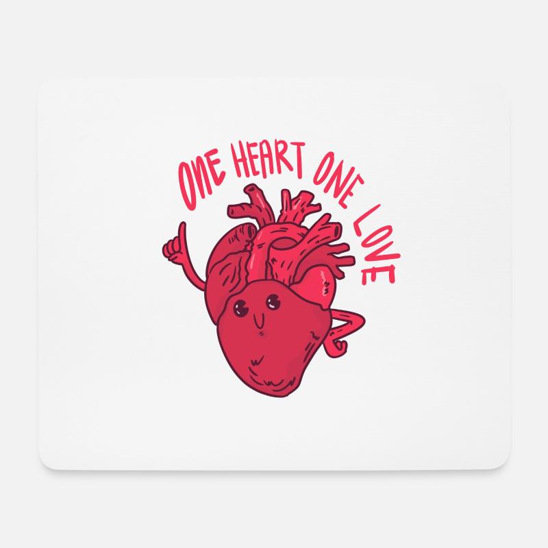 Ein Herz eine Liebe - Mousepad (Querformat) - Weiß