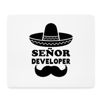 Señor Developer für Programmier & Senior Developer - Mousepad (Querformat) - Weiß - Vorne