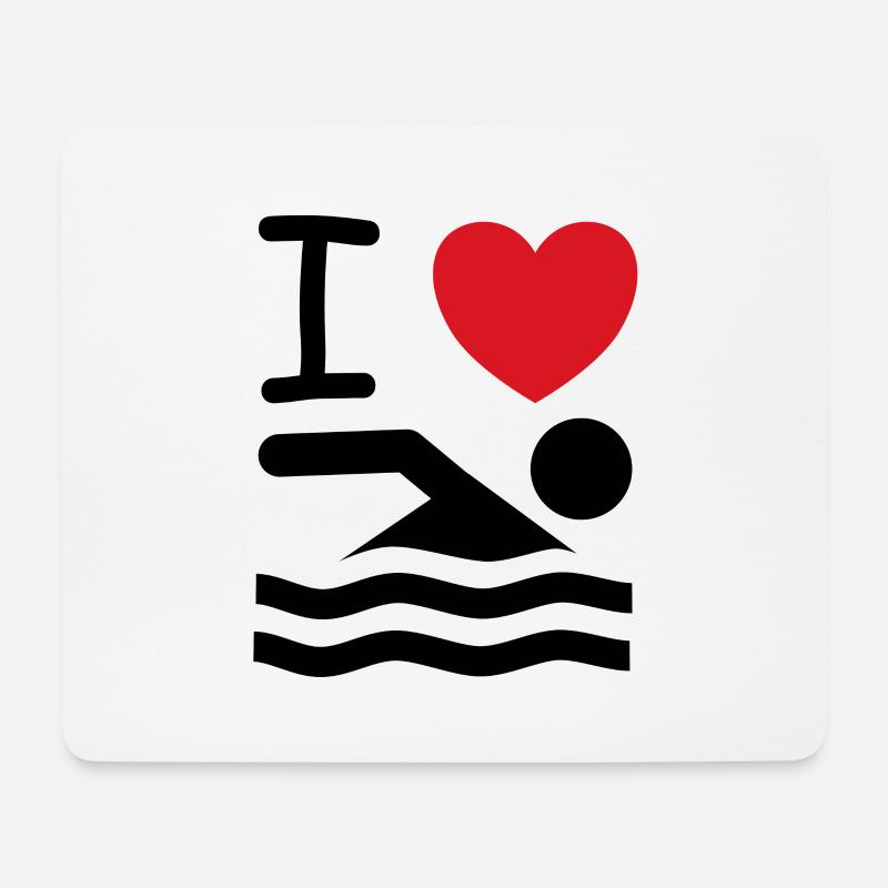 I love swim saying gift idea - Mouse Pad (horizontal) - white