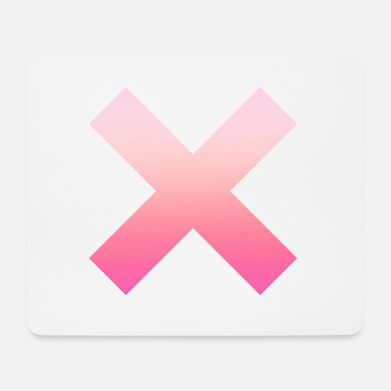 Schlichtes einfaches Pinkes X/Kreuz Design/Symbol - Mousepad (Querformat) - Weiß