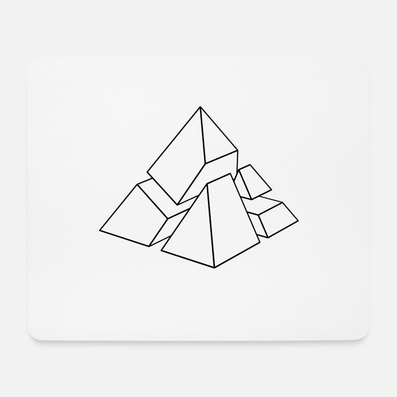 JOSZ DESIGN Pyramid 4 - Mousepad (Querformat) - Weiß