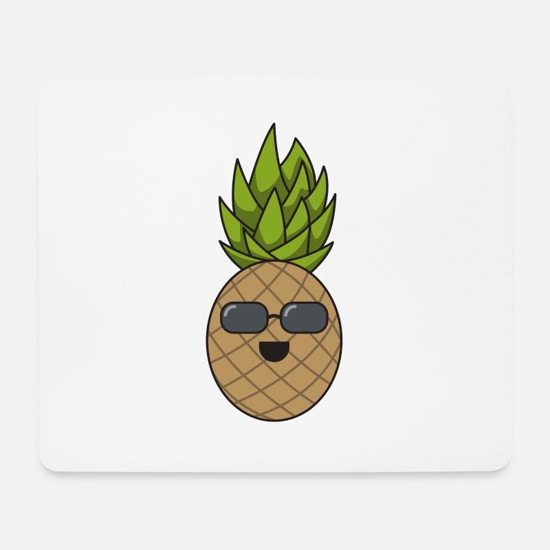 Ananas cool Geschenk Sonnenbrille Sommer Obst - Mousepad (Querformat) - Weiß