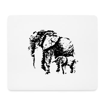 Elefant - Mousepad (Querformat) - Weiß - Vorne