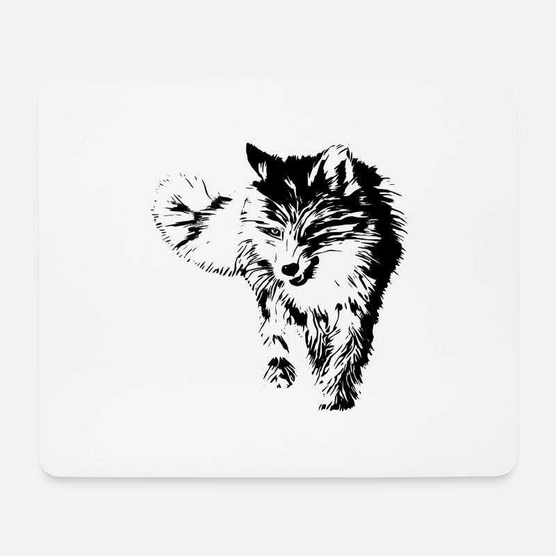Fuchs - Mousepad (Querformat) - Weiß