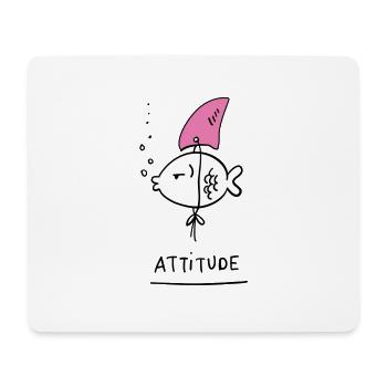 Attitude Fish - Mousepad (Querformat) - Weiß - Vorne