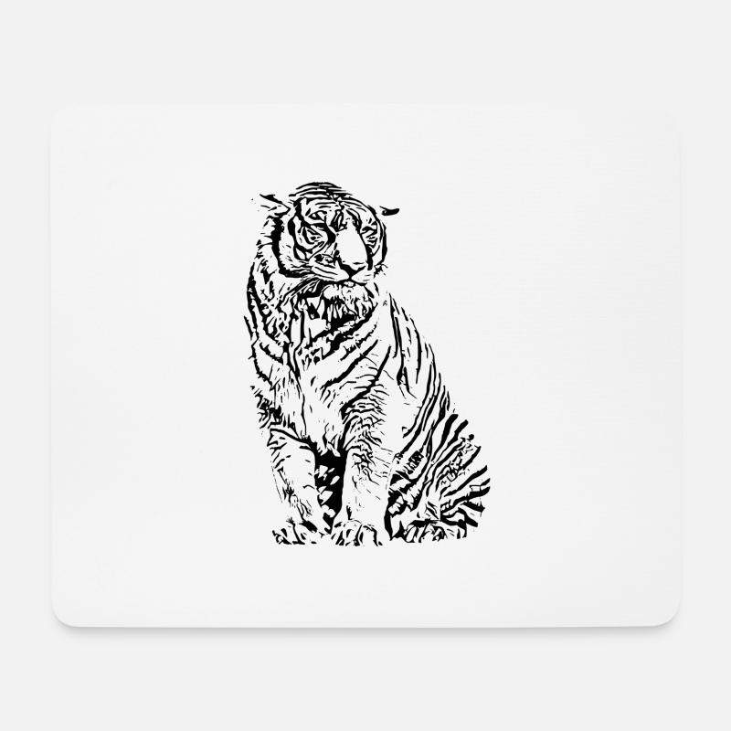Tiger - Mousepad (Querformat) - Weiß