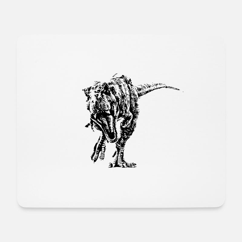 T-Rex - Mousepad (Querformat) - Weiß