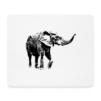 Elefant - Mousepad (Querformat) - Weiß - Vorne