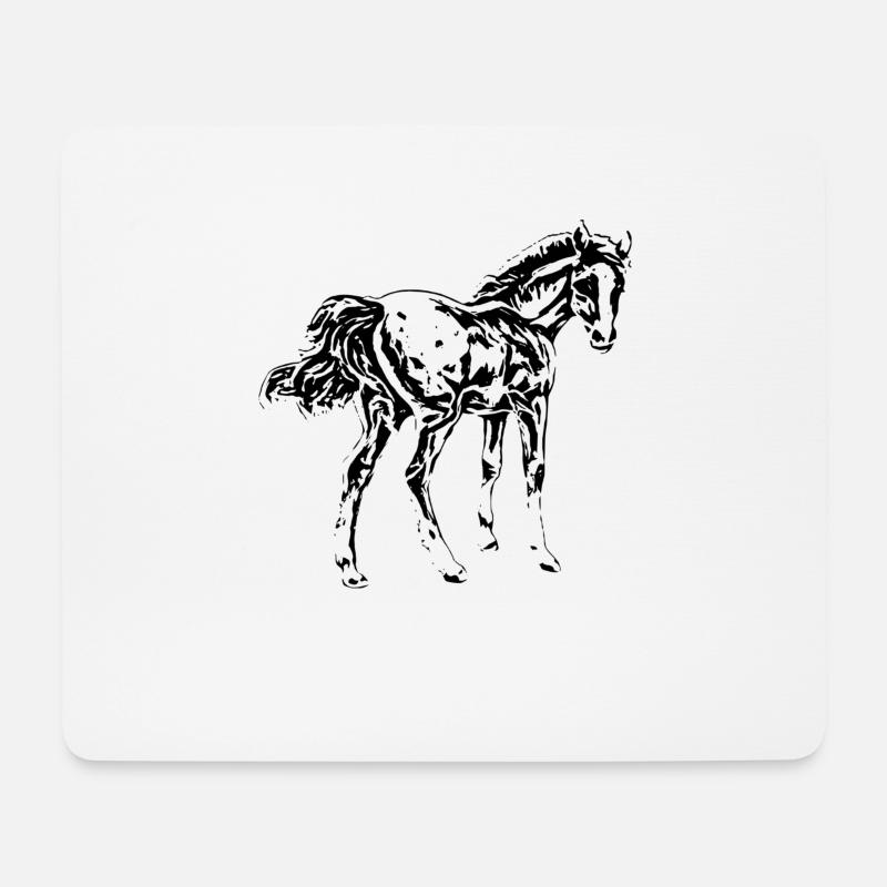 Fohlen - Mousepad (Querformat) - Weiß