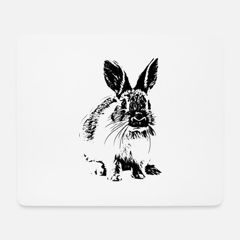 Kaninchen - Mousepad (Querformat) - Weiß