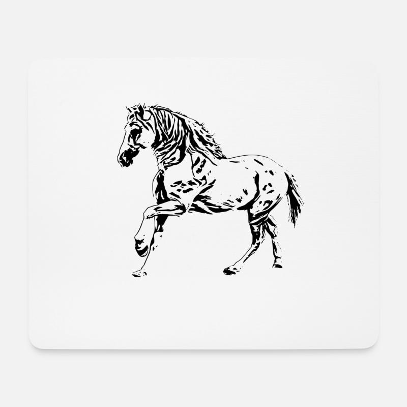 Pferd - Mousepad (Querformat) - Weiß