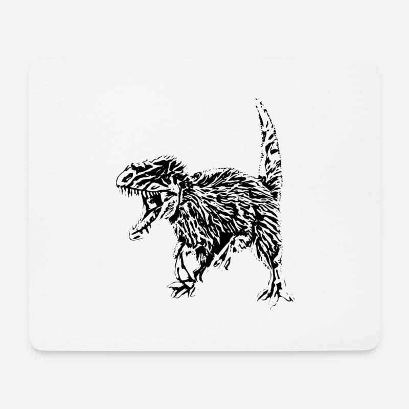 Dino - Mousepad (Querformat) - Weiß
