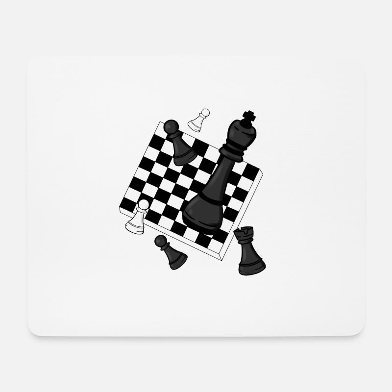Schach - Mousepad (Querformat) - Weiß