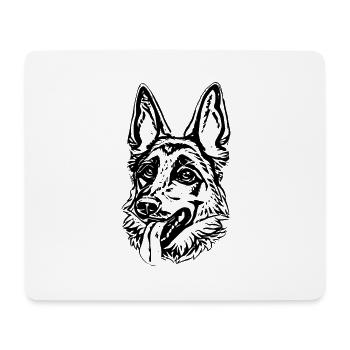Berger allemand - Tapis de souris (format paysage) - blanc - Devant