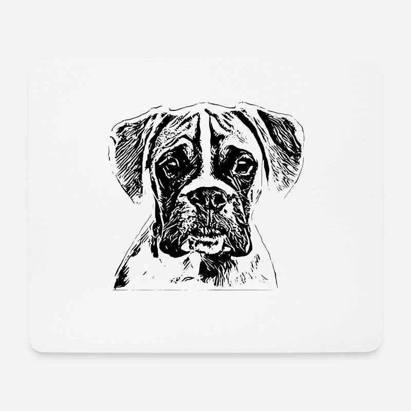 Boxer - Mousepad (Querformat) - Weiß