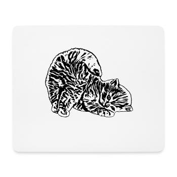 Chat - Tapis de souris (format paysage) - blanc - Devant