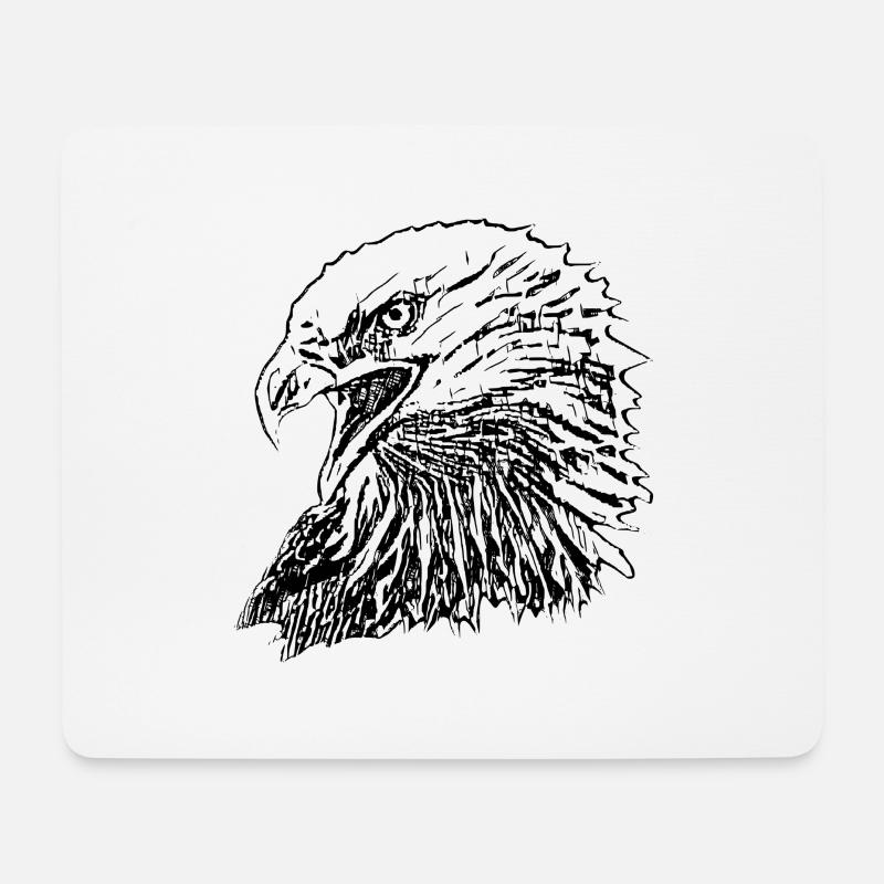 Adler - Mousepad (Querformat) - Weiß