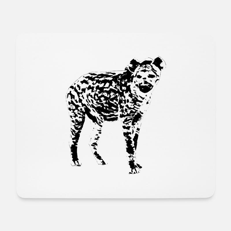 Hyäne - Mousepad (Querformat) - Weiß