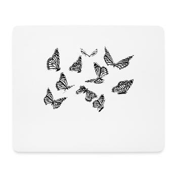 papillons - Tapis de souris (format paysage) - blanc - Devant
