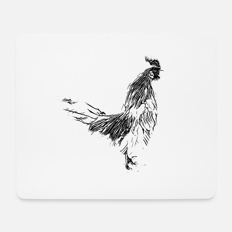 Hahn - Mousepad (Querformat) - Weiß
