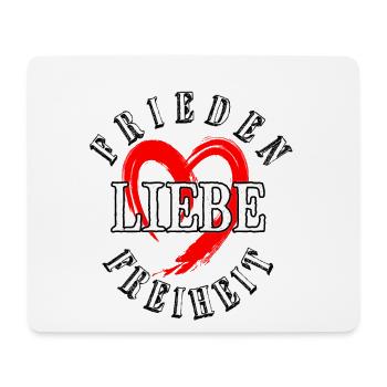 Frieden Liebe Freiheit Shirt für Herren und Damen - Mousepad (Querformat) - Weiß - Vorne