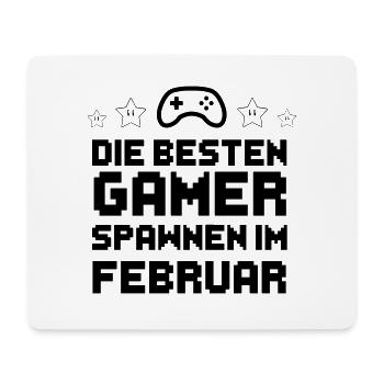 Die besten Gamer spawnen im Februar - Mousepad (Querformat) - Weiß - Vorne