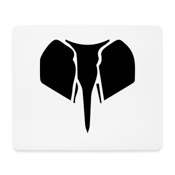 Elefant Silhouette - Mousepad (Querformat) - Weiß - Vorne