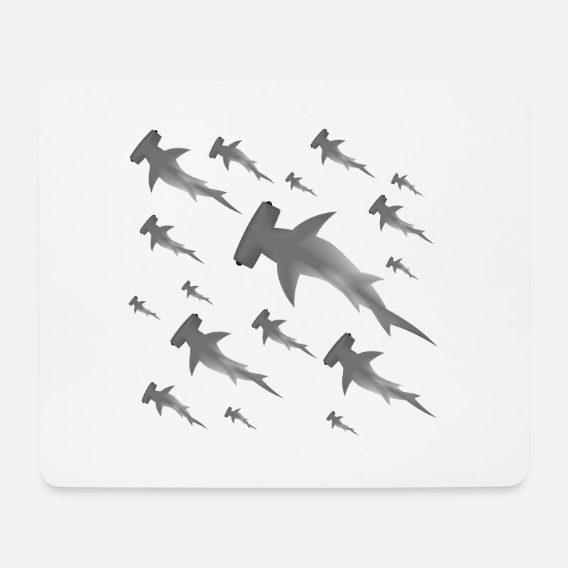 Hammerhaie - Mousepad (Querformat) - Weiß